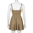 Apparel Custom Vendor Women'S Fishbone Suspender Skirt Pleated Waist Zipper Dress