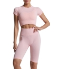 Custom Clothing Workout Sets For Women 2 Piece Seamless Ribbed Crop Tank High Waist Shorts